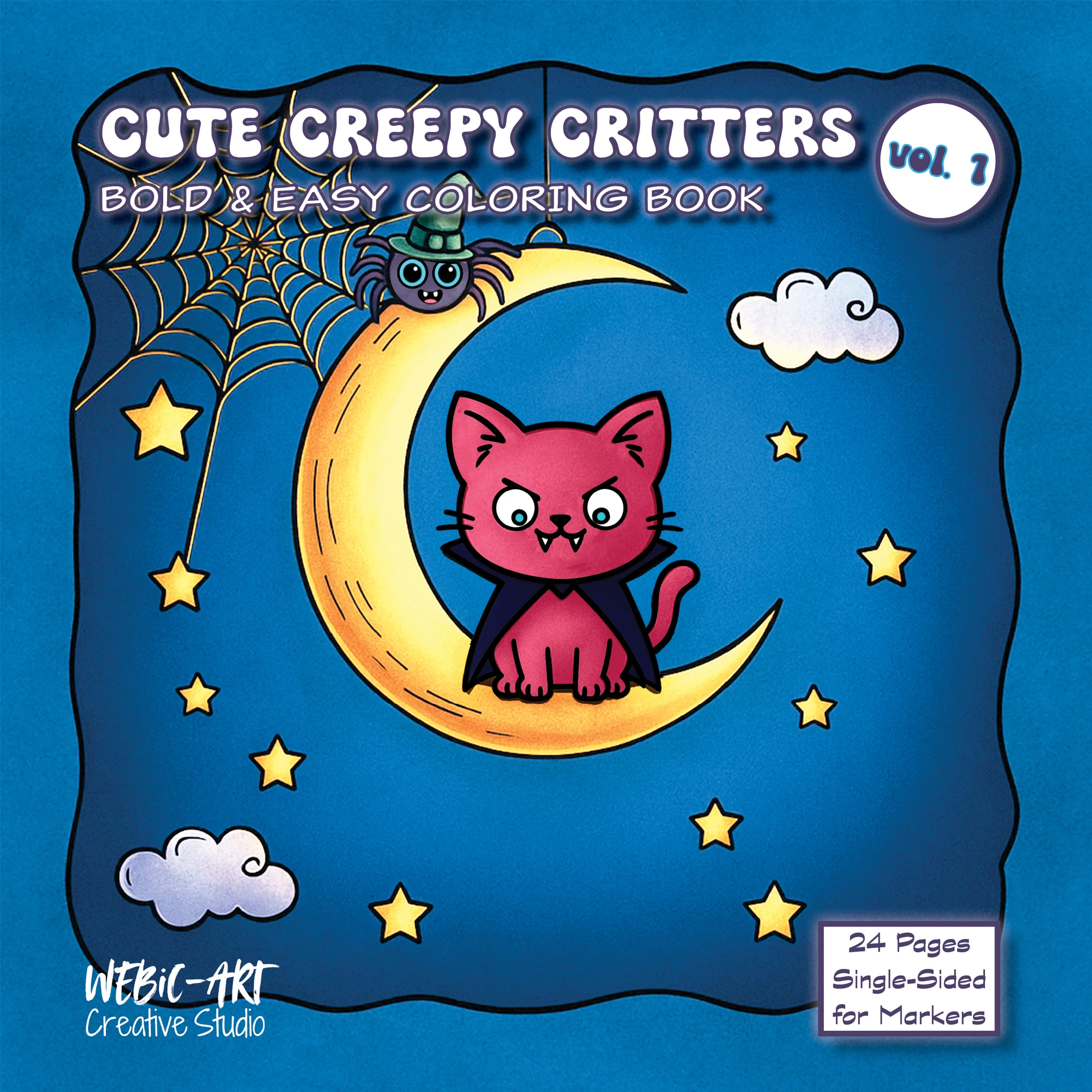 Cute Creepy Critters – Vol. 1: Bold & Easy Coloring Book on Amazon